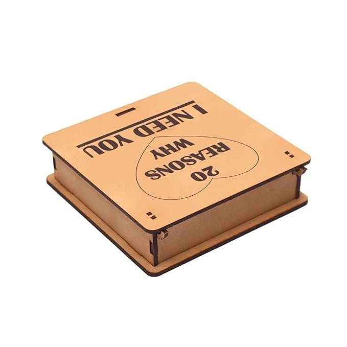 20 Reasons Why I Need You Wooden Message Box | Best Gift For Valentine Day | Gift For Loveable Person | Anniversary Gift For Wife | Birthday Gift For Husband