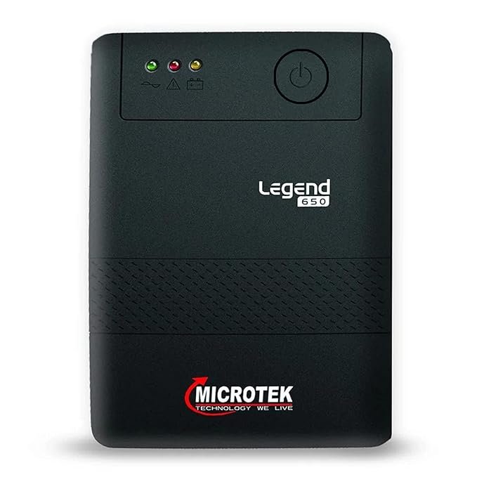 Microtek Legend 650 Line Interactive UPS 650VA/360W, Micro Processor Based UPS System, an Ideal Power Backup & Protection for Desktop PC & Home Office with 2 Years on Electronics and 1 year on Battery