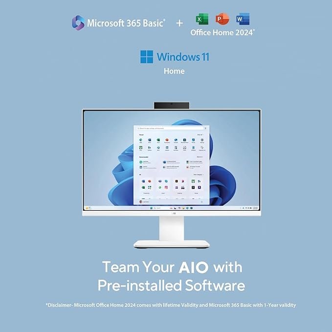 ASUS AIO A3202,21.45",12th Gen, Intel Core i3-1215U, All-in-One PC (FHD/8GB/256GB/Windows 11/MS Office 365 Basic