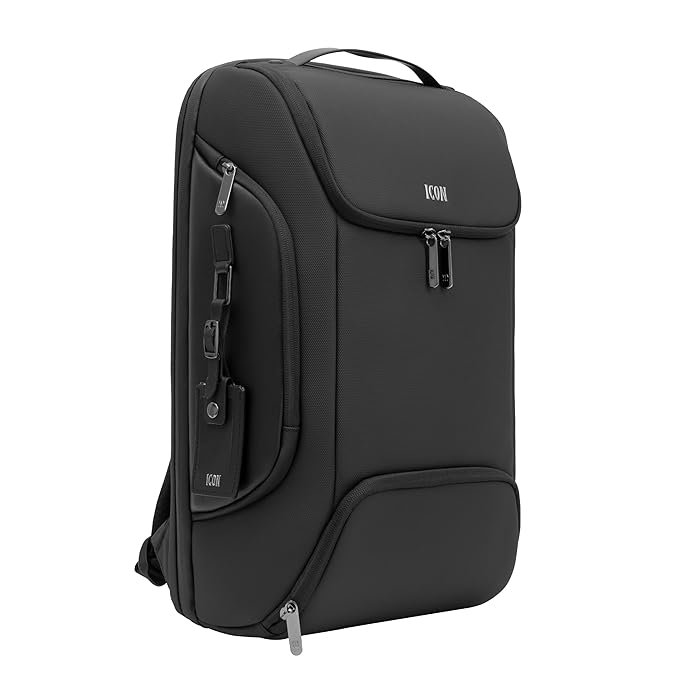 ICON The Iconic Laptop Backpack 30L | Premium Polyester, Fits 15.6" Laptops | USB Charging, Luggage Sleeve, Numbered Lock & Hidden Pocket | Water-Resistant, Multipurpose Laptop Bag
