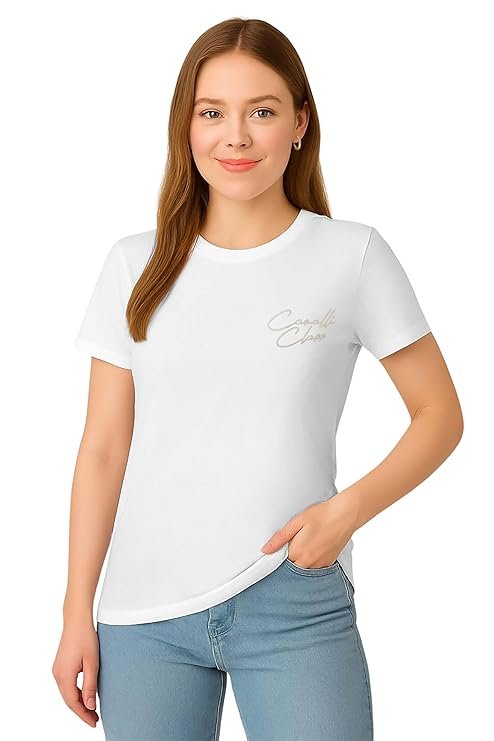 Cavalli Class - Women's Solid Cotton T Shirt | Fit Comfortable | Round Neck | Half Sleeve - Regular Fit