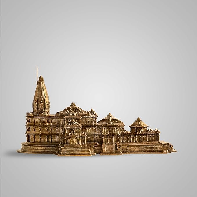 SILAII Ayodhya Ram Mandir Replica Sculpture - 1 Feet, Antique Bronze - Ideal for Home Decor